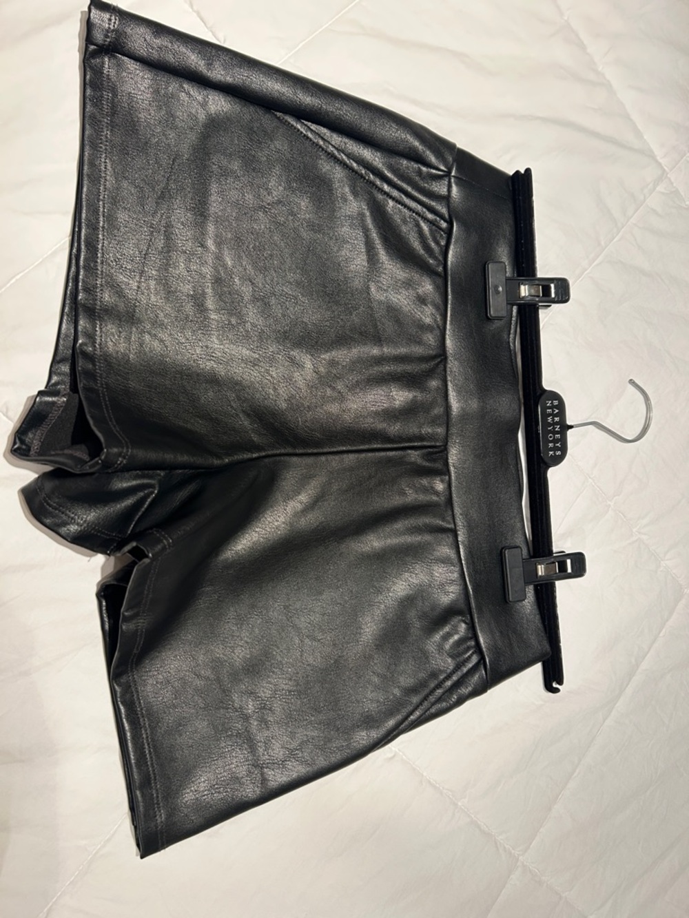 Rewash L.A. Black High-Waist Faux Leather Shorts